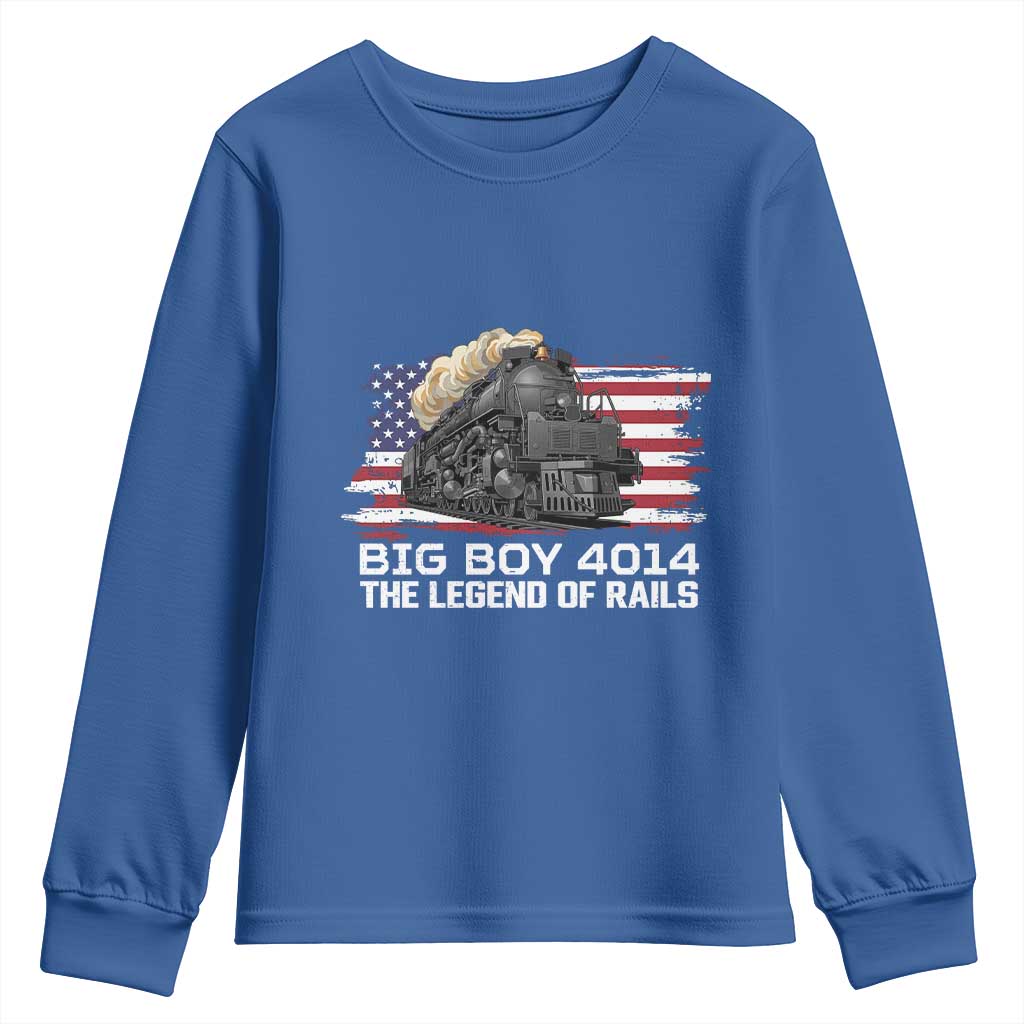 Vintage American Steam Train Youth Sweatshirt Legend of the Rails Heritage Pride TS02 Royal Blue Print Your Wear