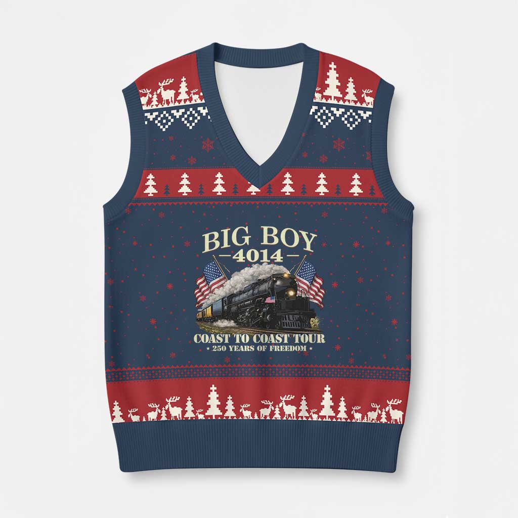 Patriotic Freedom Express Coast to Coast V-Neck Knit Sweater Vest Steam Train Legend Heritage Pride TS02 Navy Red Print Your Wear