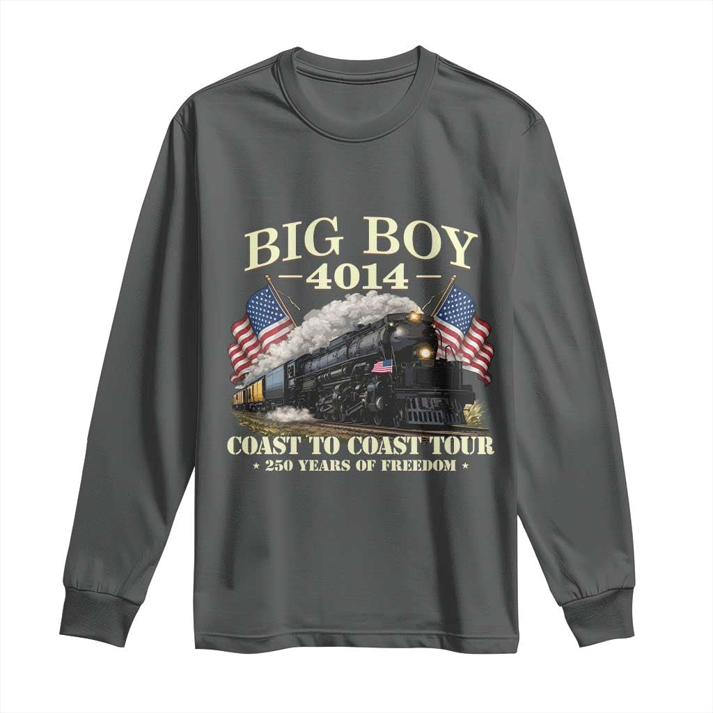 Patriotic Freedom Express Coast to Coast Long Sleeve Shirt Steam Train Legend Heritage Pride TS02 Dark Heather Print Your Wear