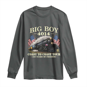 Patriotic Freedom Express Coast to Coast Long Sleeve Shirt Steam Train Legend Heritage Pride TS02 Dark Heather Print Your Wear