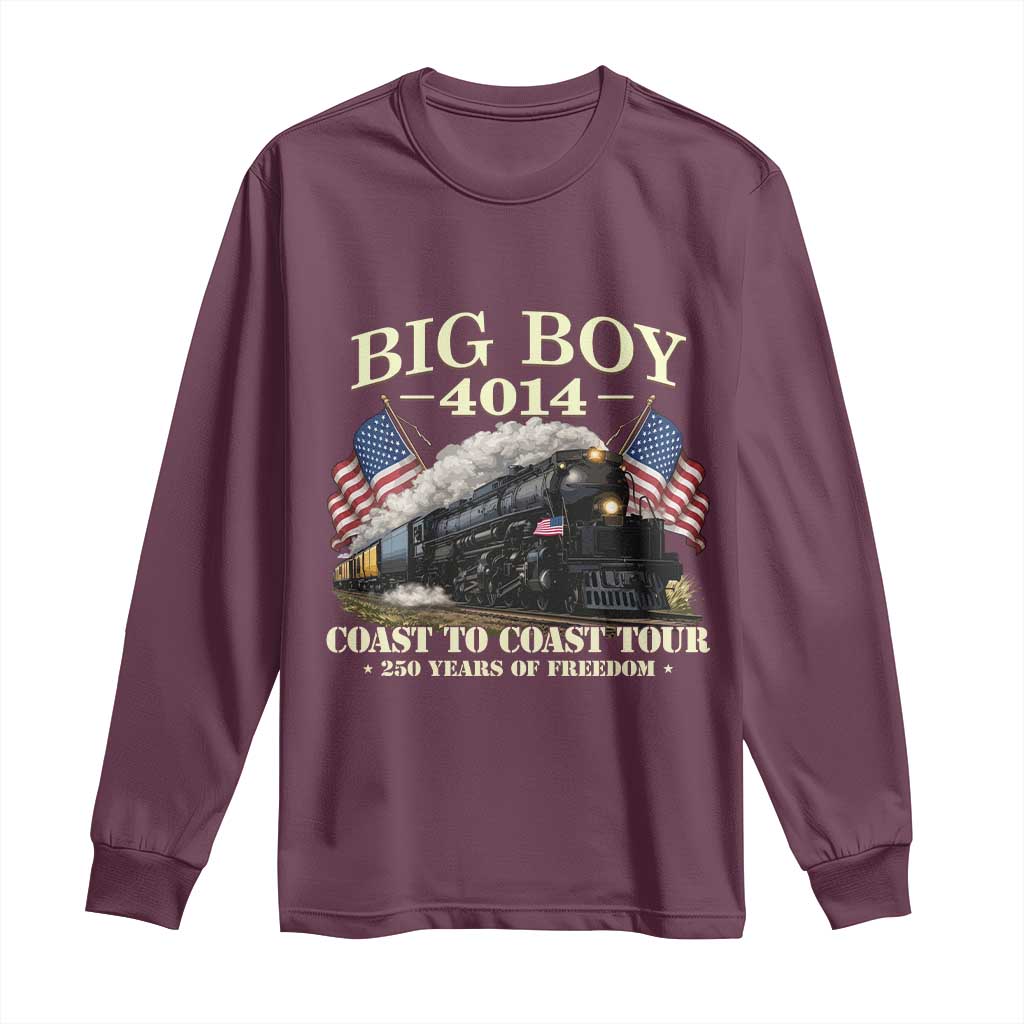 Patriotic Freedom Express Coast to Coast Long Sleeve Shirt Steam Train Legend Heritage Pride TS02 Maroon Print Your Wear