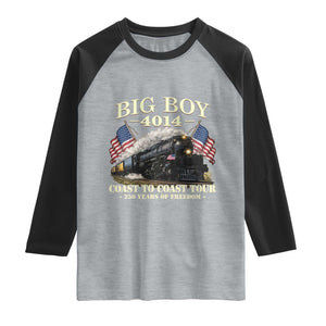 Patriotic Freedom Express Coast to Coast Raglan Shirt Steam Train Legend Heritage Pride TS02 Heather Gray Black Print Your Wear