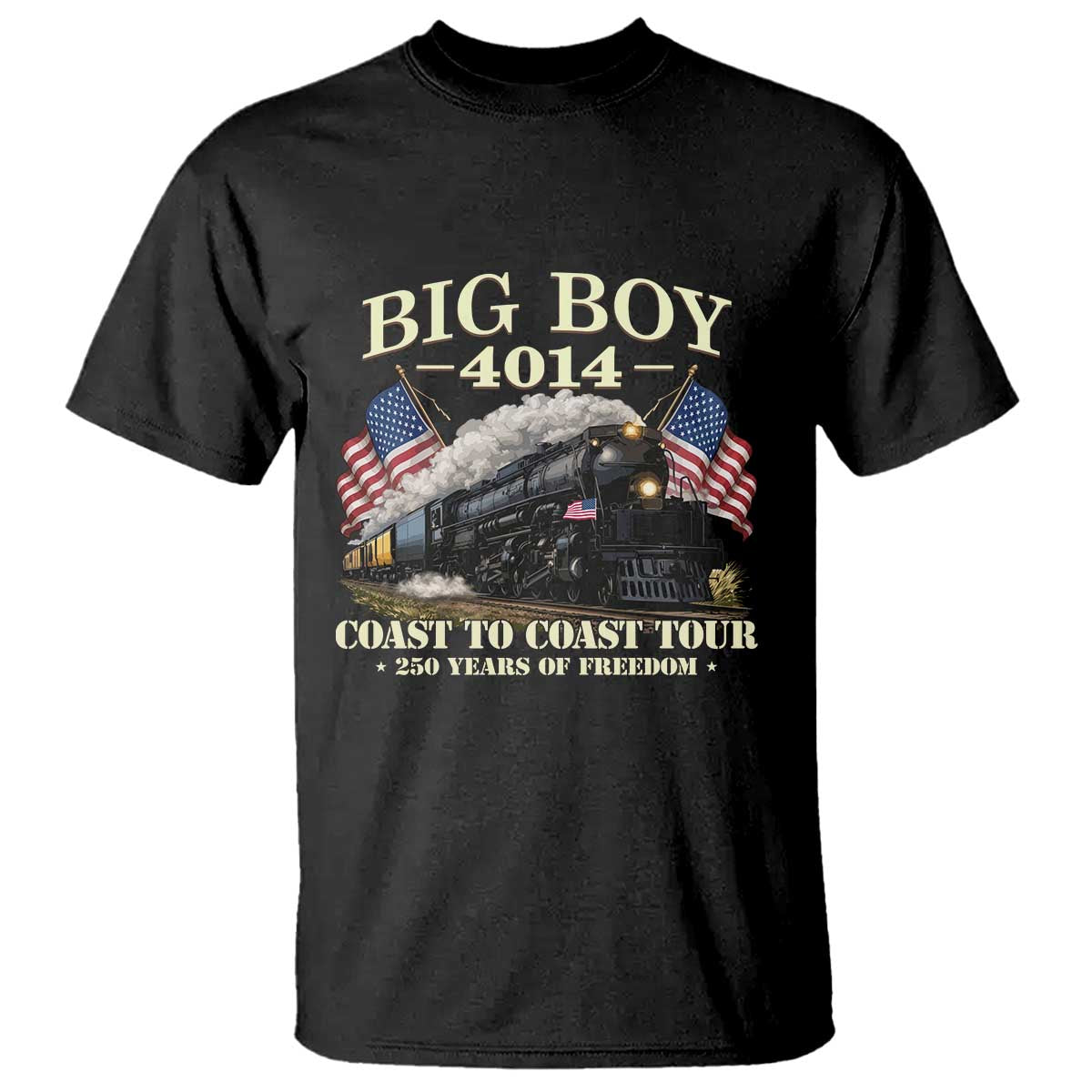Patriotic Freedom Express Coast to Coast T Shirt Steam Train Legend Heritage Pride TS02 Black Print Your Wear