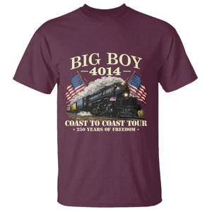 Patriotic Freedom Express Coast to Coast T Shirt Steam Train Legend Heritage Pride TS02 Maroon Print Your Wear