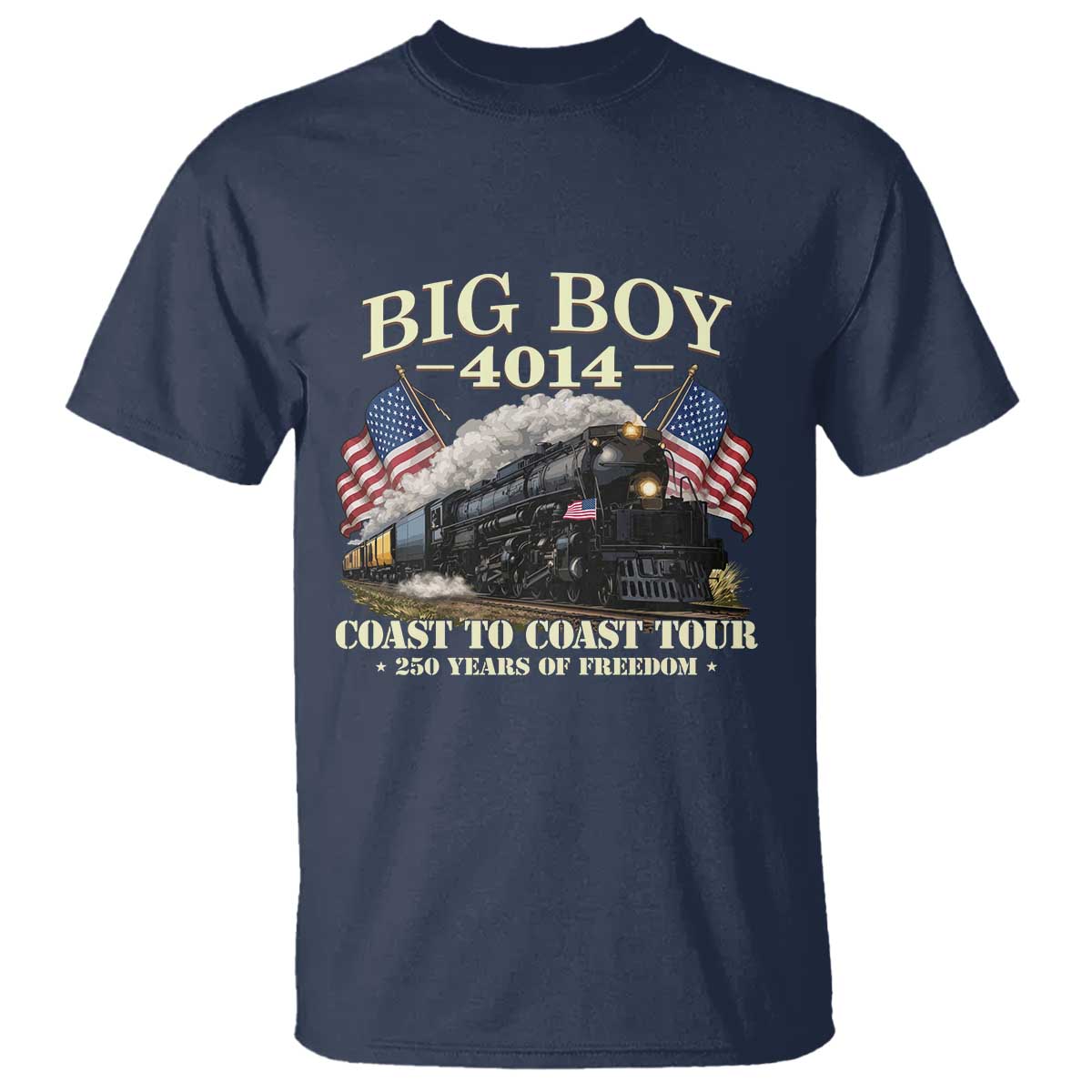Patriotic Freedom Express Coast to Coast T Shirt Steam Train Legend Heritage Pride TS02 Navy Print Your Wear