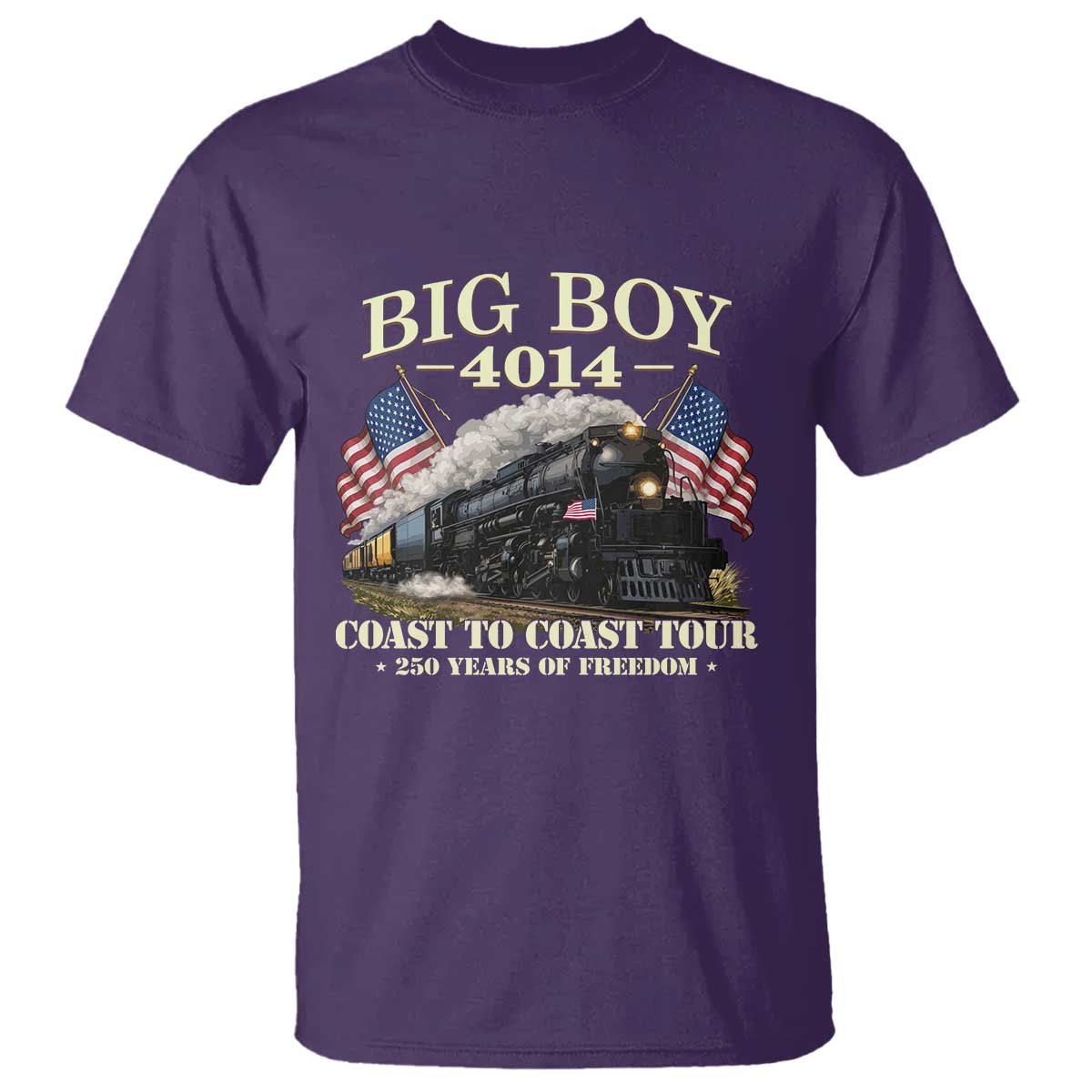 Patriotic Freedom Express Coast to Coast T Shirt Steam Train Legend Heritage Pride TS02 Purple Print Your Wear