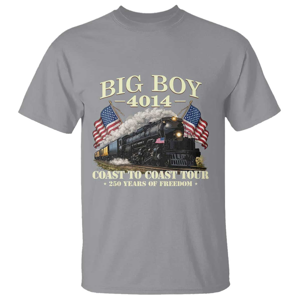 Patriotic Freedom Express Coast to Coast T Shirt Steam Train Legend Heritage Pride TS02 Sport Gray Print Your Wear