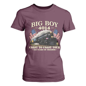 Patriotic Freedom Express Coast to Coast T Shirt For Women Steam Train Legend Heritage Pride TS02 Maroon Print Your Wear