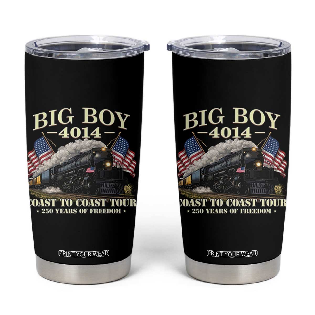 Patriotic Freedom Express Coast to Coast Tumbler Cup Steam Train Legend Heritage Pride TS02 Black Print Your Wear