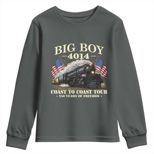 Patriotic Freedom Express Coast to Coast Youth Sweatshirt Steam Train Legend Heritage Pride TS02 Dark Heather Print Your Wear