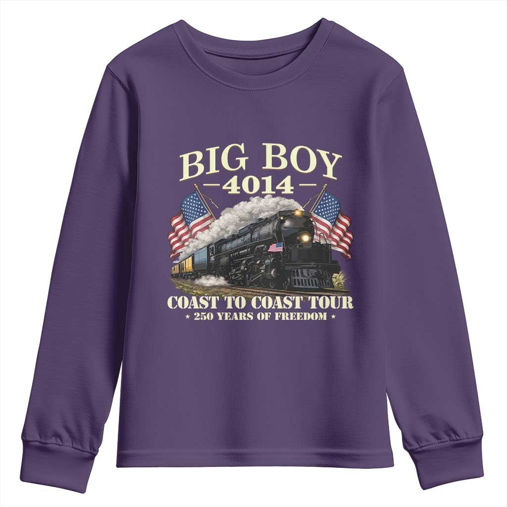 Patriotic Freedom Express Coast to Coast Youth Sweatshirt Steam Train Legend Heritage Pride TS02 Purple Print Your Wear