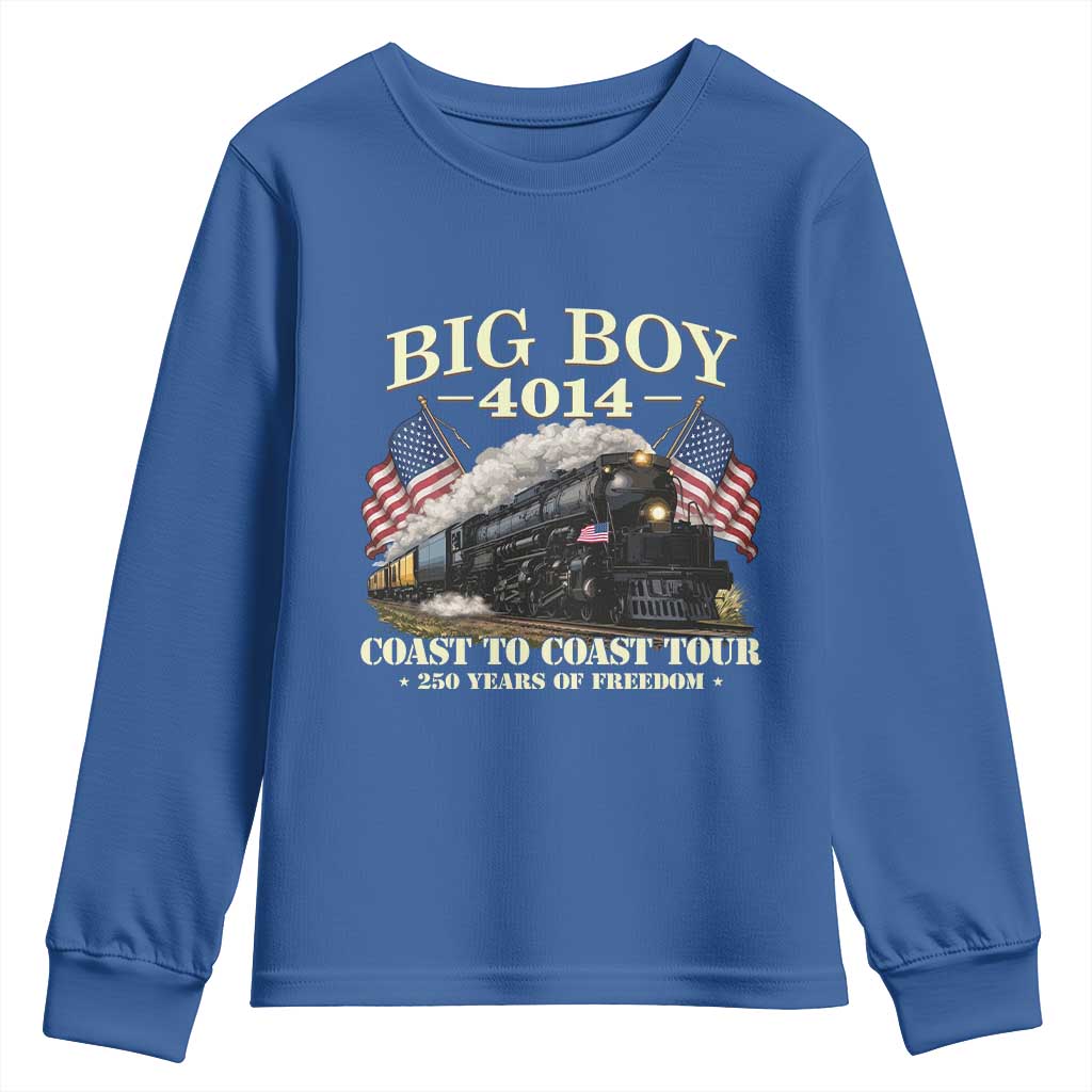 Patriotic Freedom Express Coast to Coast Youth Sweatshirt Steam Train Legend Heritage Pride TS02 Royal Blue Print Your Wear
