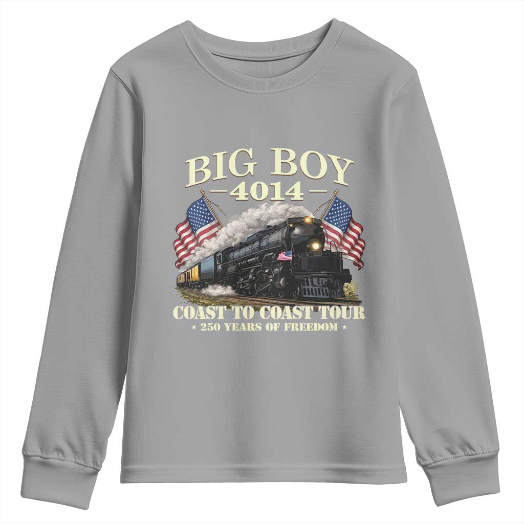 Patriotic Freedom Express Coast to Coast Youth Sweatshirt Steam Train Legend Heritage Pride TS02 Sport Gray Print Your Wear