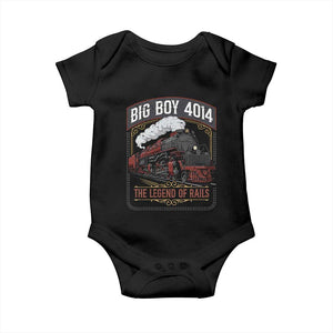 Retro Emblem Classic Steam Train Baby Onesie Locomotive Heritage Pride Legend of the Rails TS02 Black Print Your Wear