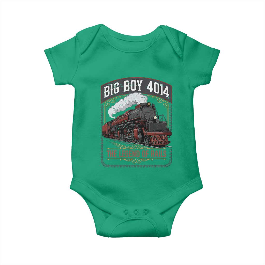 Retro Emblem Classic Steam Train Baby Onesie Locomotive Heritage Pride Legend of the Rails TS02 Irish Green Print Your Wear