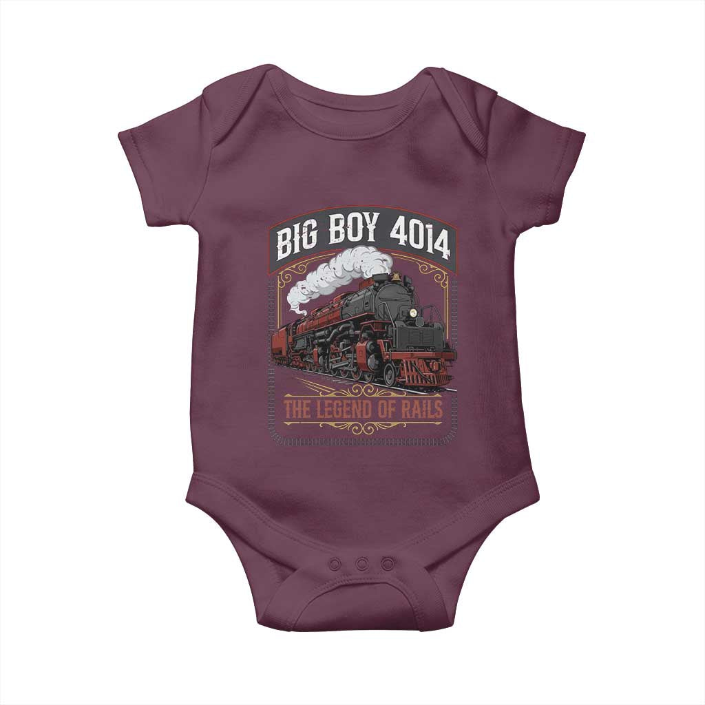 Retro Emblem Classic Steam Train Baby Onesie Locomotive Heritage Pride Legend of the Rails TS02 Maroon Print Your Wear