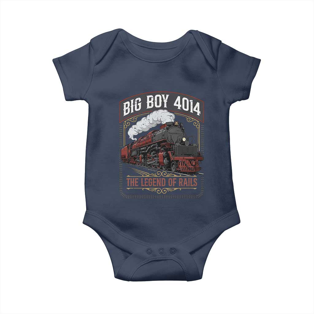 Retro Emblem Classic Steam Train Baby Onesie Locomotive Heritage Pride Legend of the Rails TS02 Navy Print Your Wear