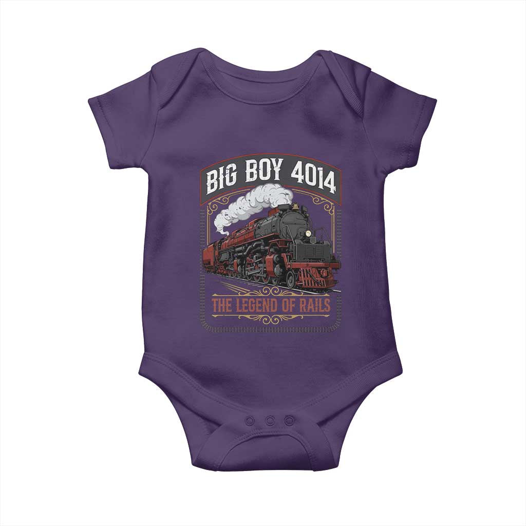 Retro Emblem Classic Steam Train Baby Onesie Locomotive Heritage Pride Legend of the Rails TS02 Purple Print Your Wear