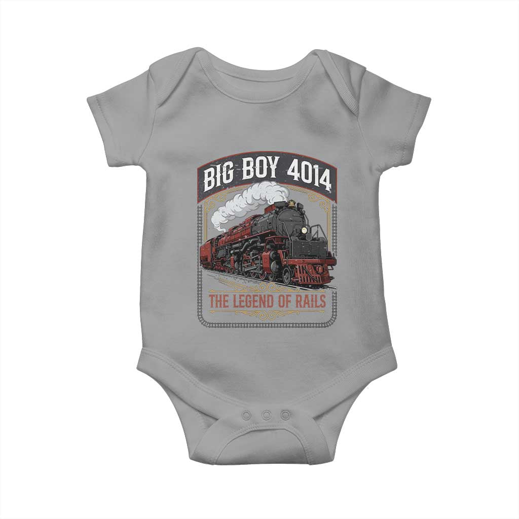Retro Emblem Classic Steam Train Baby Onesie Locomotive Heritage Pride Legend of the Rails TS02 Sport Gray Print Your Wear