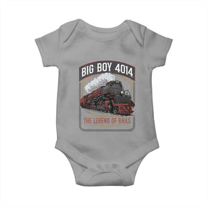 Retro Emblem Classic Steam Train Baby Onesie Locomotive Heritage Pride Legend of the Rails TS02 Sport Gray Print Your Wear