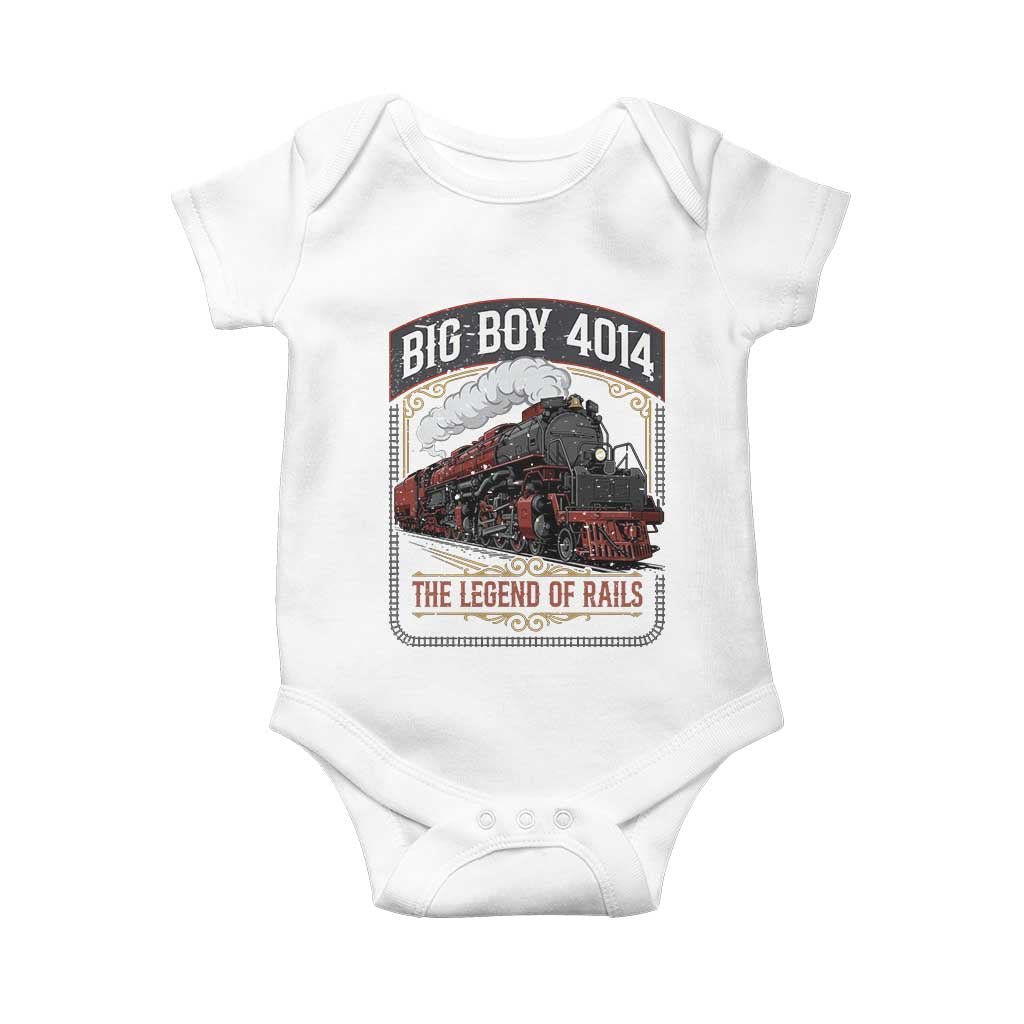 Retro Emblem Classic Steam Train Baby Onesie Locomotive Heritage Pride Legend of the Rails TS02 White Print Your Wear