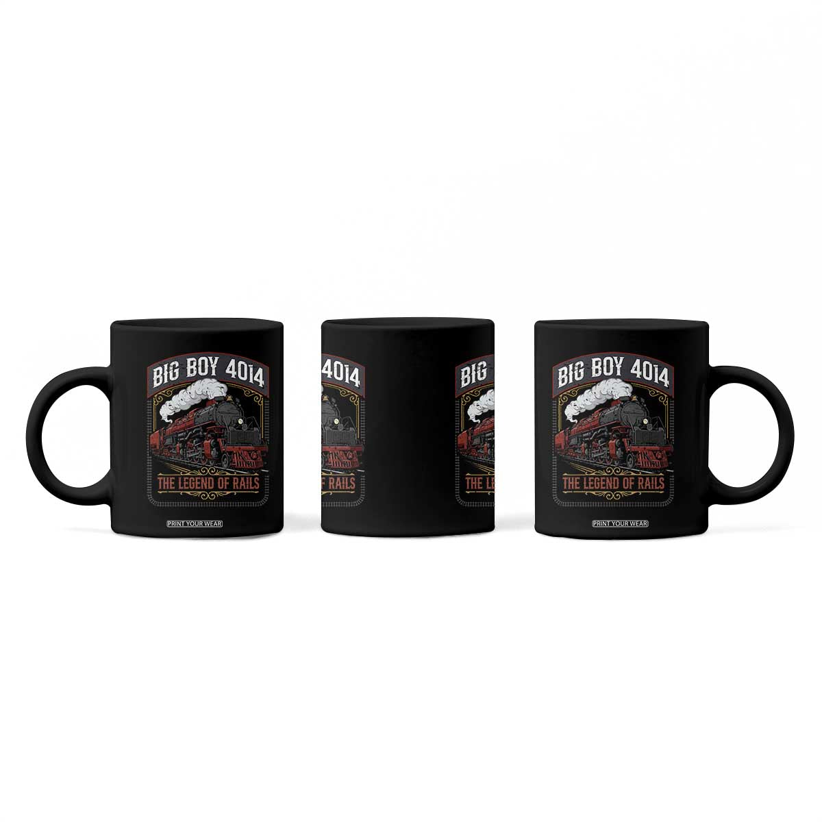 Retro Emblem Classic Steam Train Coffee Mug Locomotive Heritage Pride Legend of the Rails TS02 Print Your Wear
