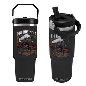 Retro Emblem Classic Steam Train Flip Straw Tumbler Locomotive Heritage Pride Legend of the Rails TS02 One Size: 30 oz Black Print Your Wear