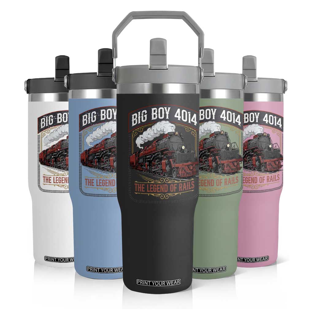 Retro Emblem Classic Steam Train Flip Straw Tumbler Locomotive Heritage Pride Legend of the Rails TS02 Print Your Wear