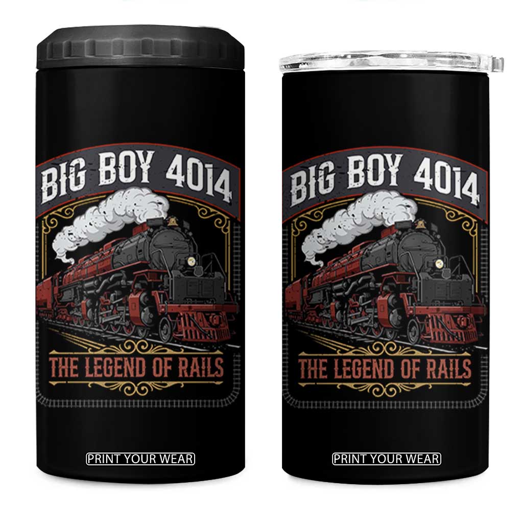 Retro Emblem Classic Steam Train 4 in 1 Can Cooler Tumbler Locomotive Heritage Pride Legend of the Rails TS02 One Size: 16 oz Black Print Your Wear