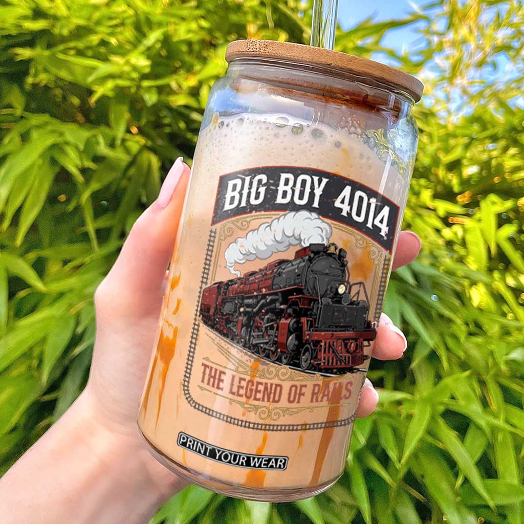Retro Emblem Classic Steam Train Glass Can Locomotive Heritage Pride Legend of the Rails TS02 Black Print Your Wear