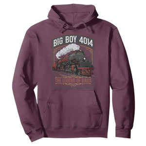 Retro Emblem Classic Steam Train Hoodie Locomotive Heritage Pride Legend of the Rails TS02 Maroon Print Your Wear