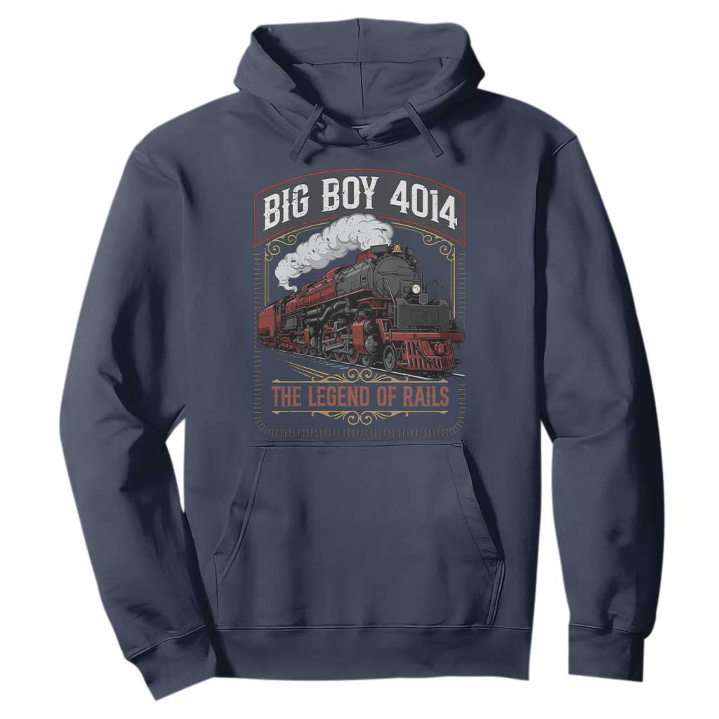 Retro Emblem Classic Steam Train Hoodie Locomotive Heritage Pride Legend of the Rails TS02 Navy Print Your Wear