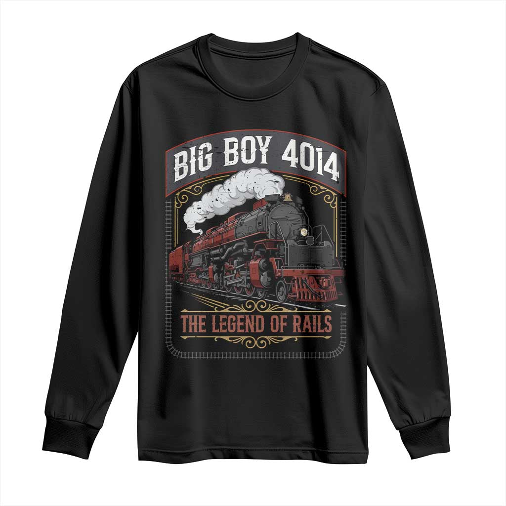 Retro Emblem Classic Steam Train Long Sleeve Shirt Locomotive Heritage Pride Legend of the Rails TS02 Black Print Your Wear