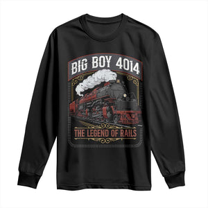 Retro Emblem Classic Steam Train Long Sleeve Shirt Locomotive Heritage Pride Legend of the Rails TS02 Black Print Your Wear