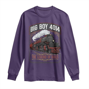 Retro Emblem Classic Steam Train Long Sleeve Shirt Locomotive Heritage Pride Legend of the Rails TS02 Purple Print Your Wear