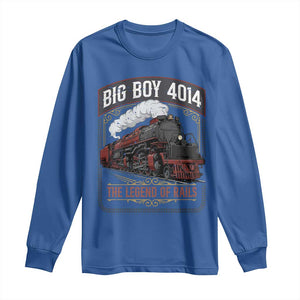 Retro Emblem Classic Steam Train Long Sleeve Shirt Locomotive Heritage Pride Legend of the Rails TS02 Royal Blue Print Your Wear