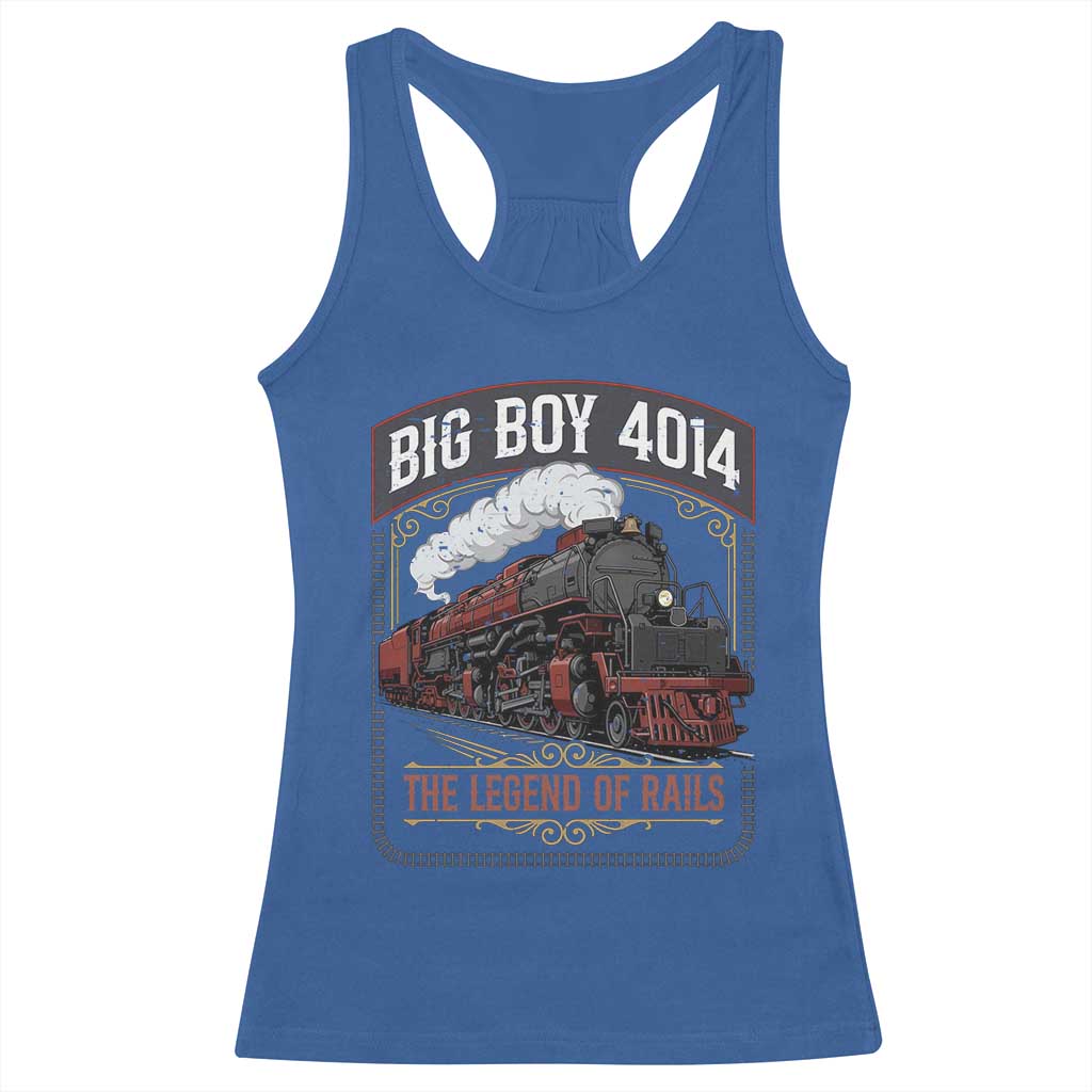 Retro Emblem Classic Steam Train Racerback Tank Top Locomotive Heritage Pride Legend of the Rails TS02 Royal Blue Print Your Wear
