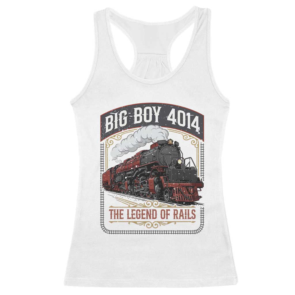 Retro Emblem Classic Steam Train Racerback Tank Top Locomotive Heritage Pride Legend of the Rails TS02 White Print Your Wear