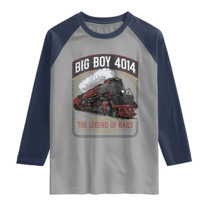 Retro Emblem Classic Steam Train Raglan Shirt Locomotive Heritage Pride Legend of the Rails TS02 Sport Gray Navy Print Your Wear