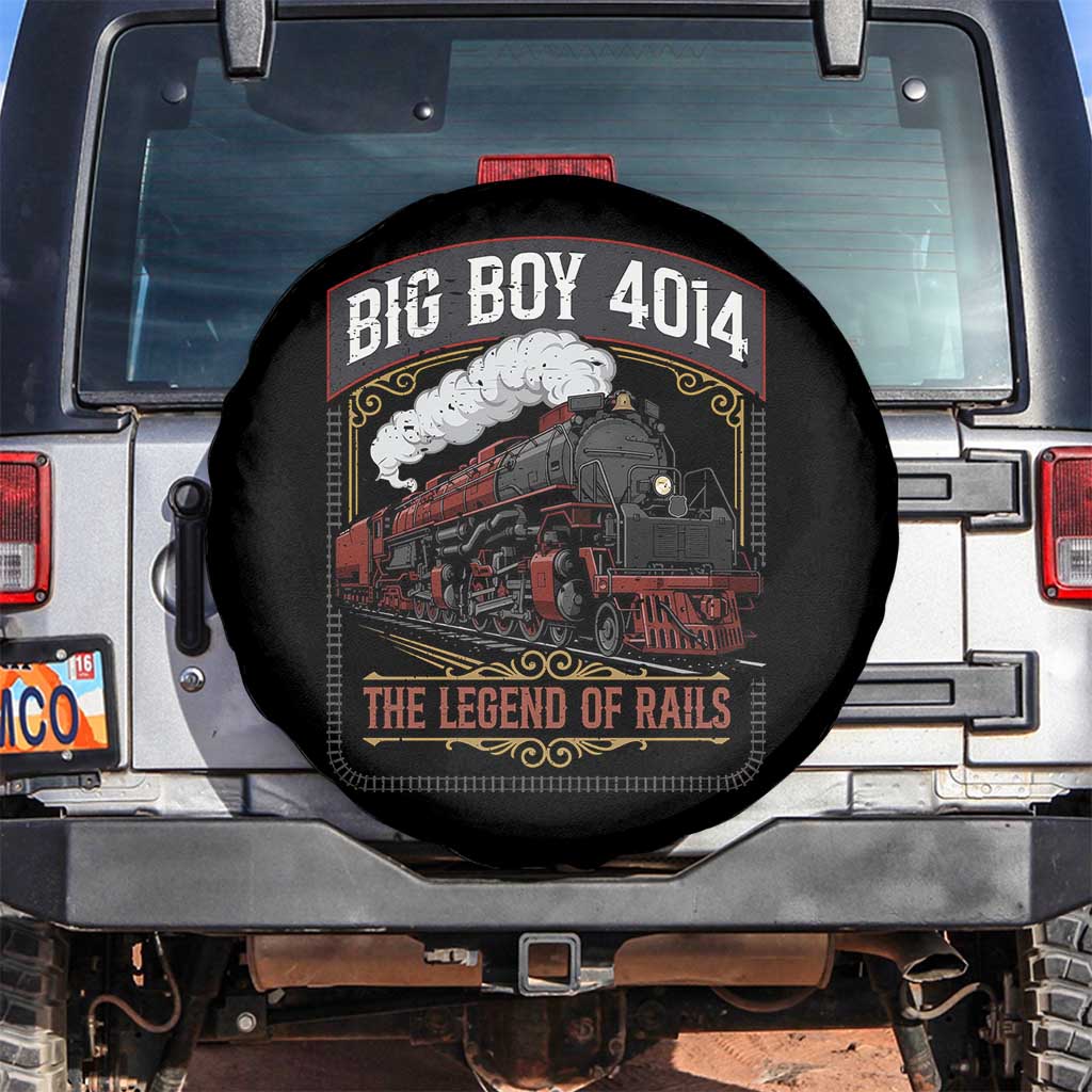 Retro Emblem Classic Steam Train Spare Tire Cover Locomotive Heritage Pride Legend of the Rails TS02 No hole Black Print Your Wear