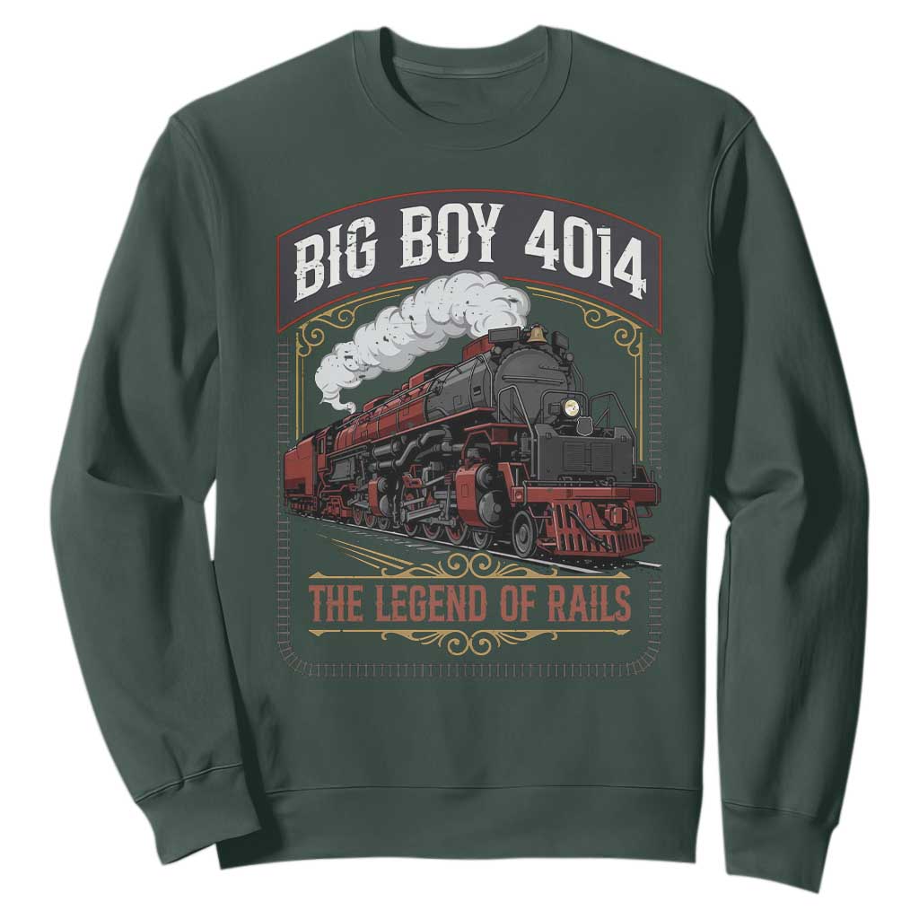 Retro Emblem Classic Steam Train Sweatshirt Locomotive Heritage Pride Legend of the Rails TS02 Dark Forest Green Print Your Wear