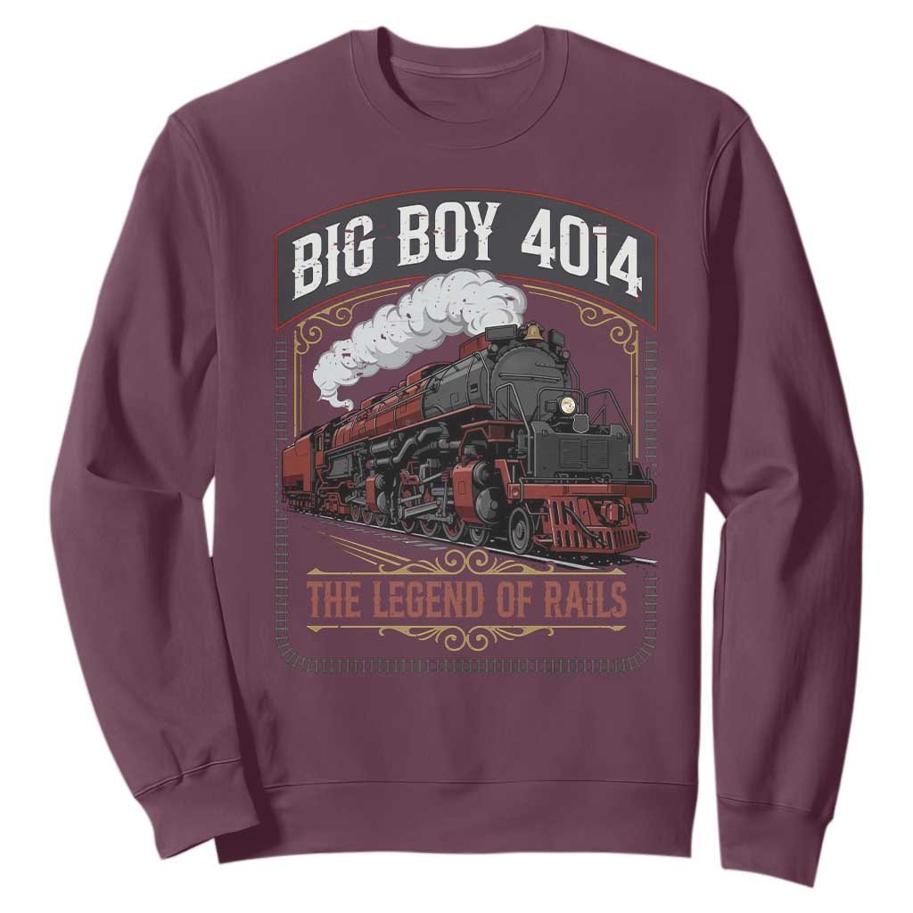 Retro Emblem Classic Steam Train Sweatshirt Locomotive Heritage Pride Legend of the Rails TS02 Maroon Print Your Wear