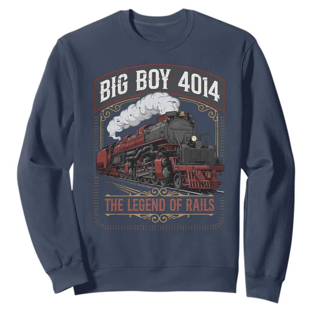 Retro Emblem Classic Steam Train Sweatshirt Locomotive Heritage Pride Legend of the Rails TS02 Navy Print Your Wear