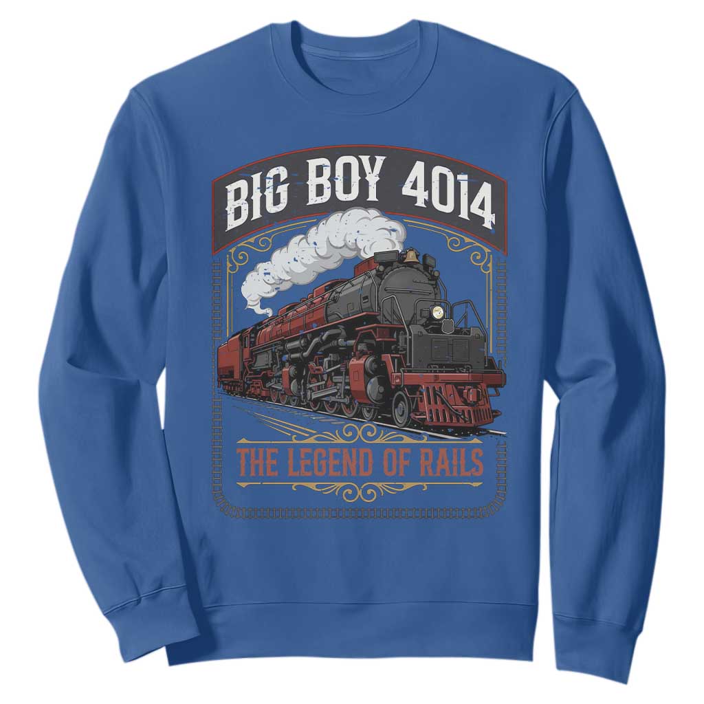 Retro Emblem Classic Steam Train Sweatshirt Locomotive Heritage Pride Legend of the Rails TS02 Royal Blue Print Your Wear