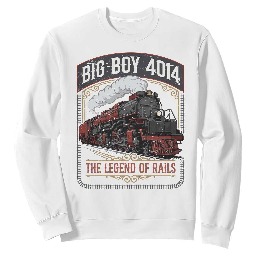 Retro Emblem Classic Steam Train Sweatshirt Locomotive Heritage Pride Legend of the Rails TS02 White Print Your Wear