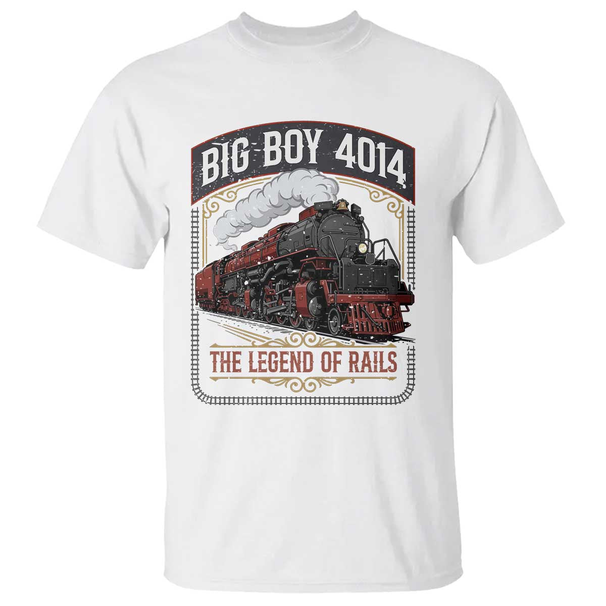 Retro Emblem Classic Steam Train T Shirt Locomotive Heritage Pride Legend of the Rails TS02 White Print Your Wear