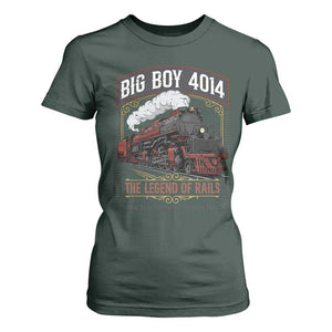 Retro Emblem Classic Steam Train T Shirt For Women Locomotive Heritage Pride Legend of the Rails TS02 Dark Forest Green Print Your Wear
