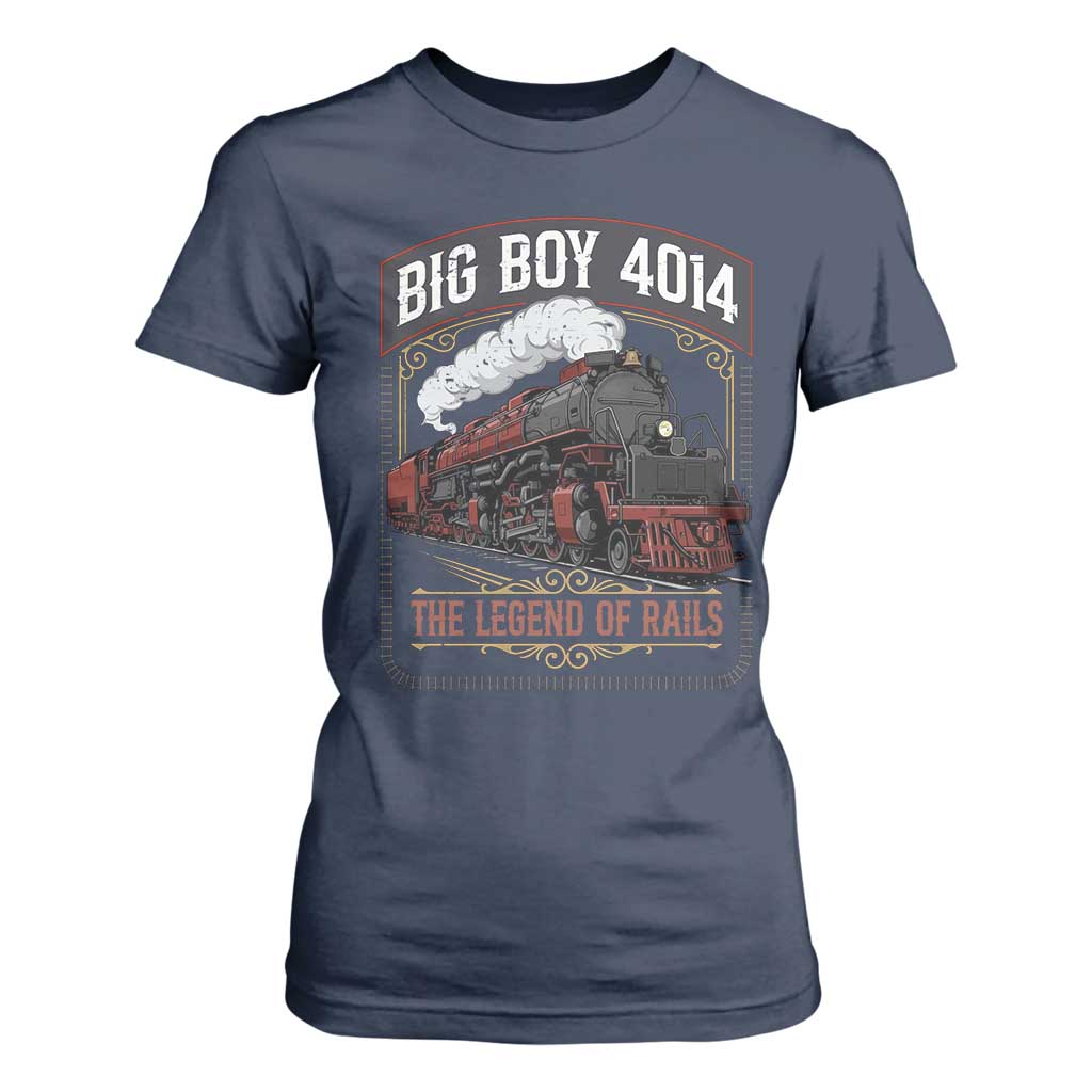 Retro Emblem Classic Steam Train T Shirt For Women Locomotive Heritage Pride Legend of the Rails TS02 Navy Print Your Wear