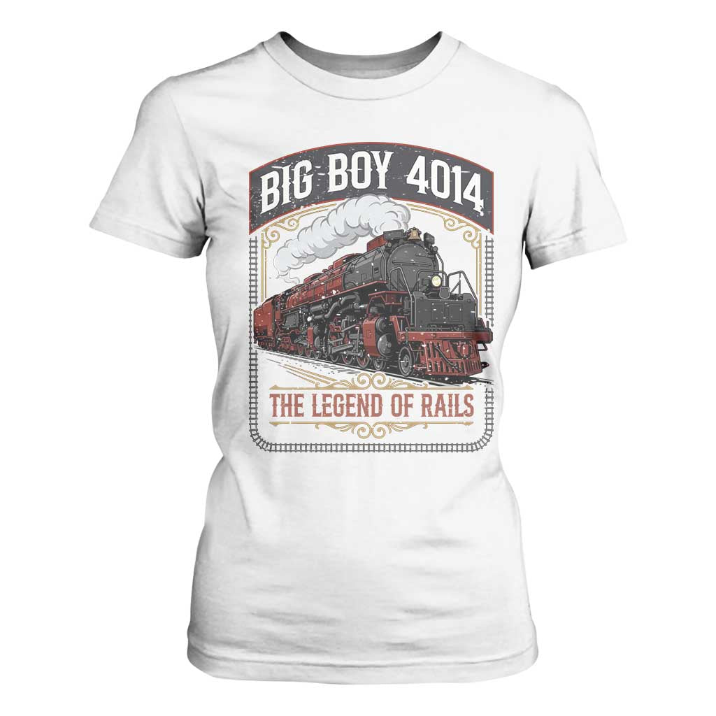 Retro Emblem Classic Steam Train T Shirt For Women Locomotive Heritage Pride Legend of the Rails TS02 White Print Your Wear