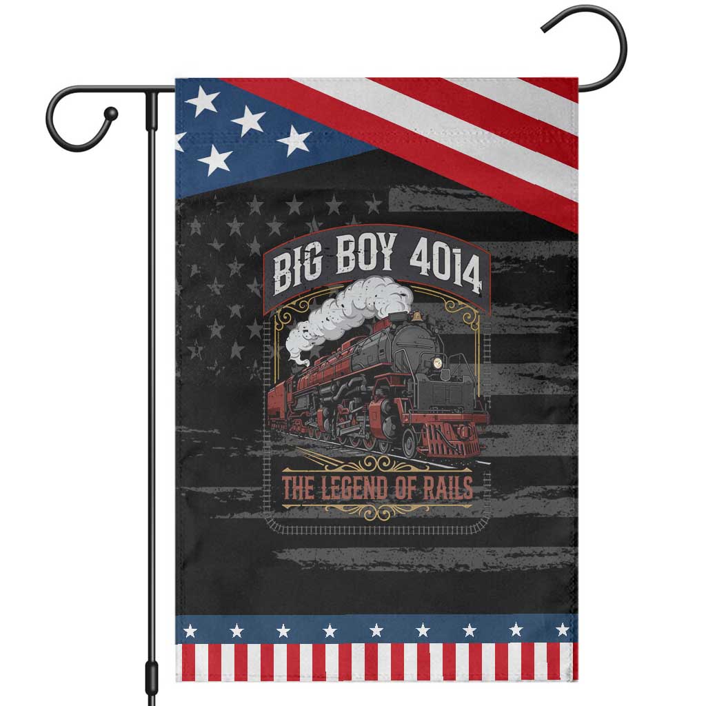 Retro Emblem Classic Steam Train Patriotic Garden Flag Locomotive Heritage Pride Legend of the Rails TS02 Distressed Black Blue Print Your Wear